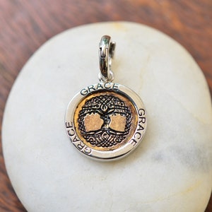 Tree of Life pendant, Two tones tree of life pendant sterling silver and brass at center Yggdrasil pendant, Viking pendant, Runes pendant