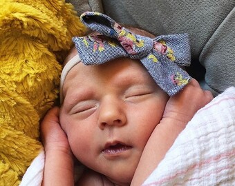 Three Bow Set/Nylon Headbands/Girly/Floral/Gingham/Newborn/Toddler/Red/White/Purple/handmade/baby shower gift