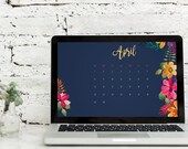 2019 Blumen Desktop-Hintergrund digitaler Download | Blumen Aquarell Kalender | Monatskalender Tapete | handbemalt | Büro-Tapete