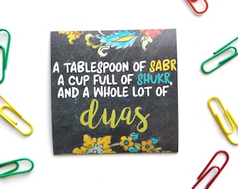 Islamic fridge magnets - sabr shukr duas - Islamic reminder magnet - Muslim eid ramadan hajj umrah gifts - Islamic home decor