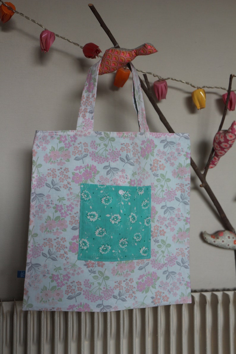 Seventies vintage series foldable and reversible shopping bag