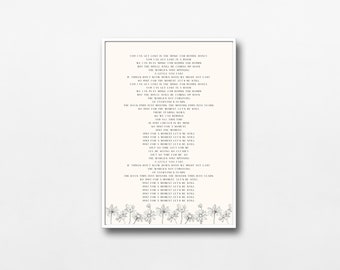 Les paroles de The Head and The Heart « Let’s Be Still » sont imprimées | Téléchargement numérique d’illustrations | Décoration intérieure Art mural | Moment dans le temps Impression murale minimaliste