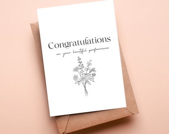 Printable Card For Dance Recital | Instant Download | Congratulations on Your Performance Card | Dance Recital Gift | Piano Concert