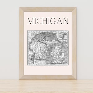 Michigan Wall Art Print Set of 5 Downloadable | Michigan Gallery ...