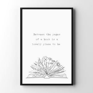 Bookish Wall Print Art | Wall Decor for Book Lovers | Bookish Gift | Digital Print | Minimalist Book Quote for an Artsy Home