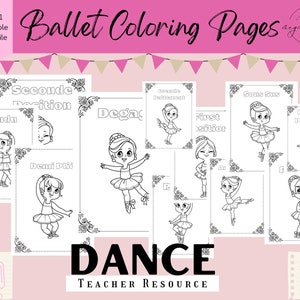 Ballet Coloring Pages Downloadable PDF | Digital Download | Dance Teacher Organization | Dance Teacher Lesson Plans | Dance Teacher Resource
