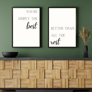 Simply the Best Wall Art | Downloadable Print For Couples | Minimalist Love Quote Gift for spouse | Schitt's Creek Decor for Bedroom Wall