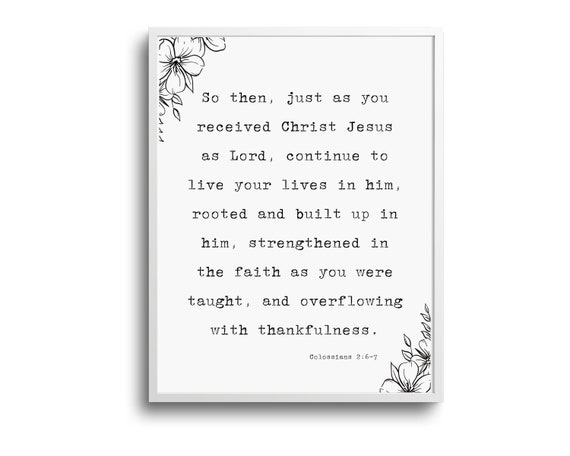 Colossians Bible Verse Digital Print Quotes for Gratefulness - Etsy