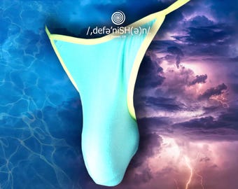 Mens Thong Underwear- Lightning Strike (Standard Rise 3/4" Dancer Plush Essential)