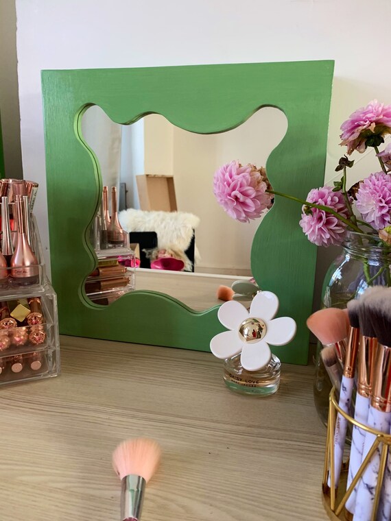 Small Wavy Wall Mirror Small Sguiggle Wall Decor Art Pastel Etsy