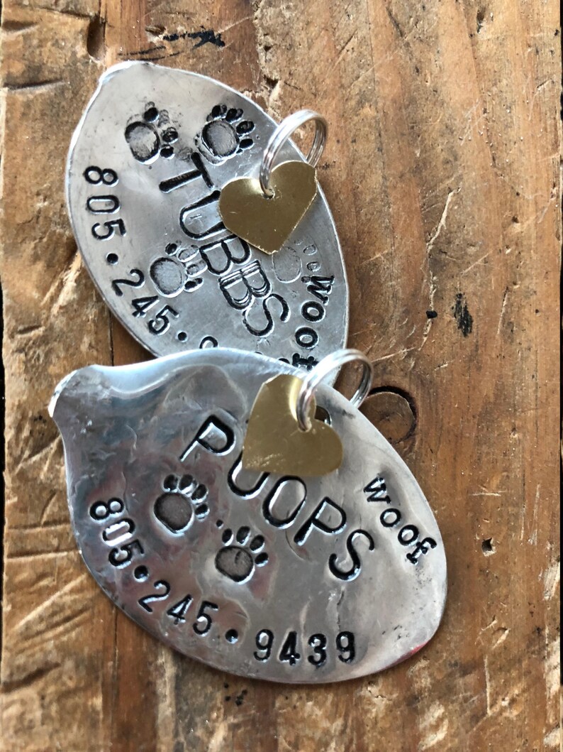 Stylish vintage dog tag for your pet handmade silverplated Etsy