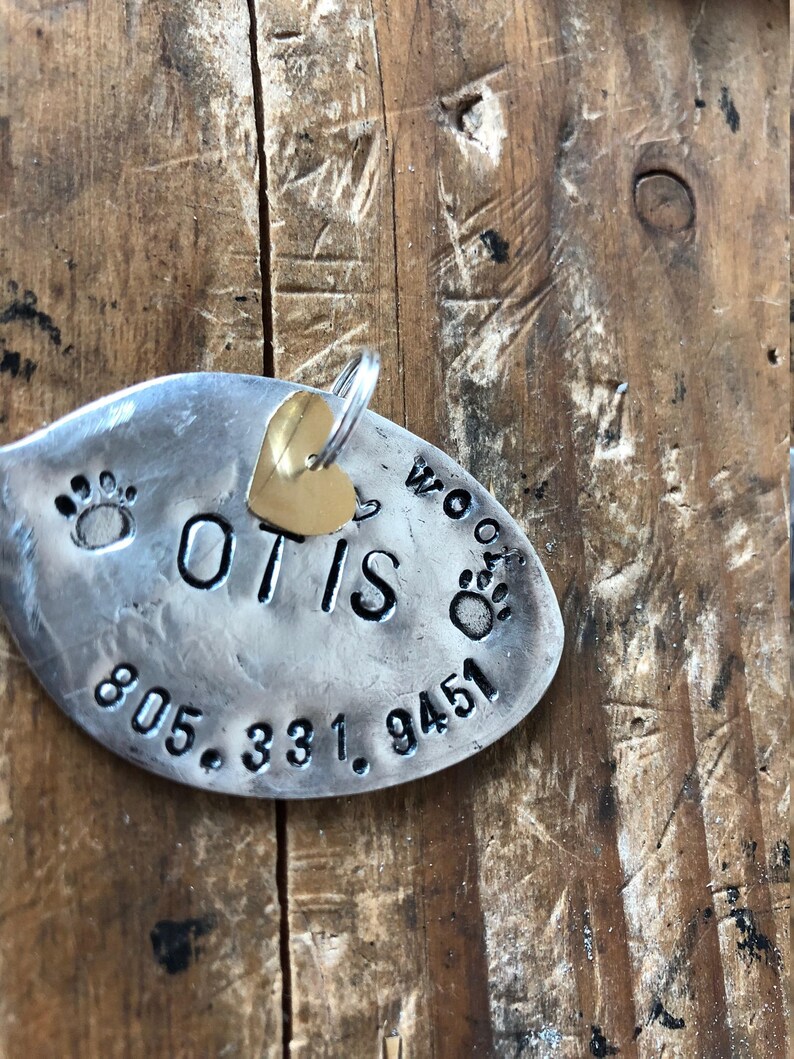 Stylish vintage dog tag for your pet handmade silverplated Etsy