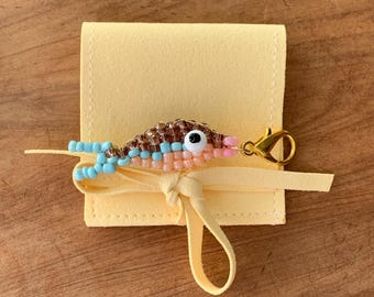 Seed Bead Fish Charm / Keyring / Purse Charm