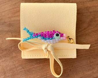 Seed Bead Fish Charm / Keyring / Purse Charm