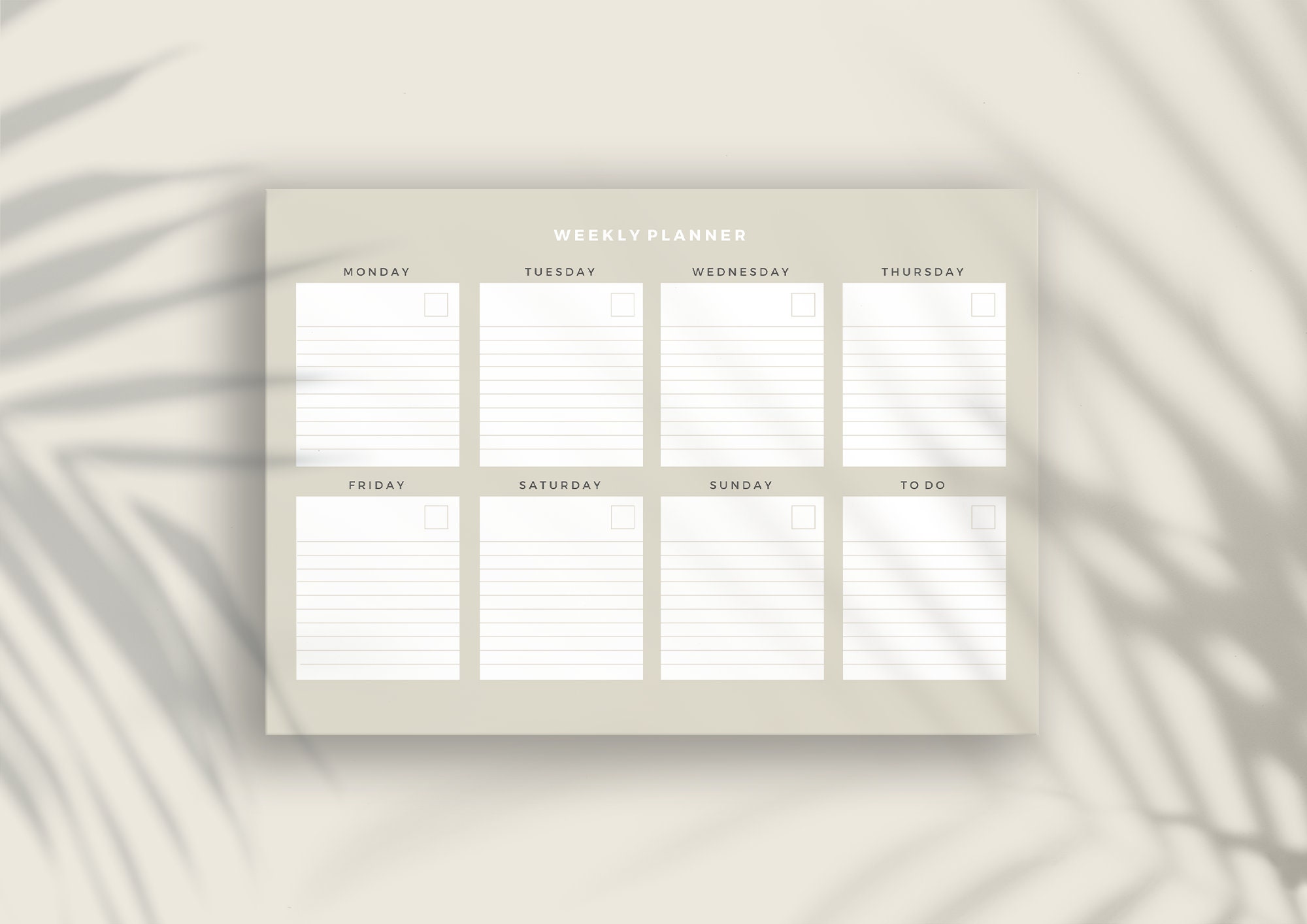printable weekly planner a4 landscape minimal modern etsy