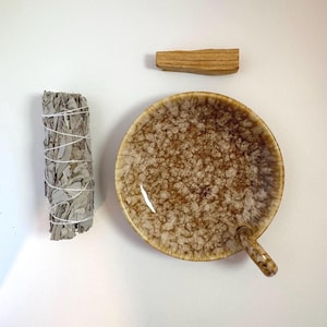 Set per la purificazione energetica - Set per la purificazione degli spazi sacri - Per interni armonizzati - Ciotola per fumi in ceramica con salvia e palo santo