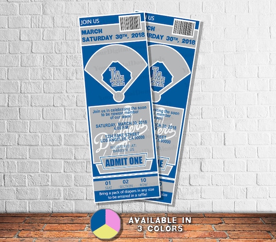 dodgers baby shower invitations