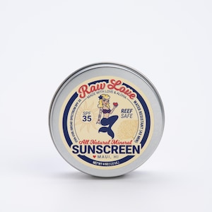 All Natural Organic Mineral Sunscreen - Reef Safe SPF 35 / Zinc/ Plant Based