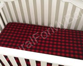 Plaid Gingham Cotton Sheet, Nursery Pad Cover Crib Twin Full Queen Size Fitted Flat YOU PICK