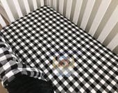 Plaid Gingham Cotton Sheet, Nursery Pad Cover Crib Twin Full Queen Size Fitted Flat YOU PICK