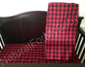 Plaid Gingham Cotton Sheet, Nursery Pad Cover Crib Twin Full Queen Size Fitted Flat YOU PICK