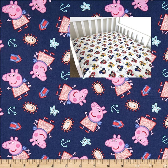 Disney Pig Peppa Cotton Sheet Nursery Pad Cover Crib Twin Etsy