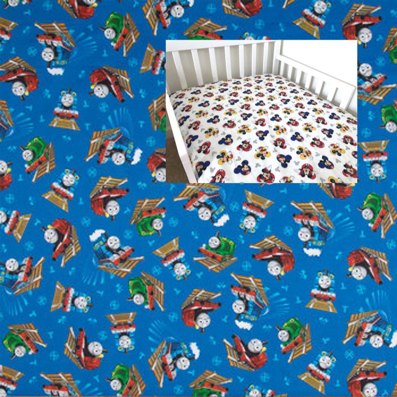 Cotton Thomas Train Fitted Crib Sheet Transport Toddler Etsy