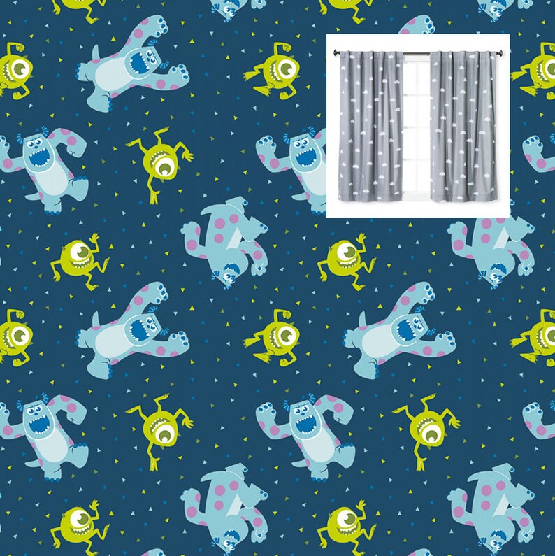 Monsters Curtains Disney Inc Nursery Curtain Panels Valance Boy Girl Toddler