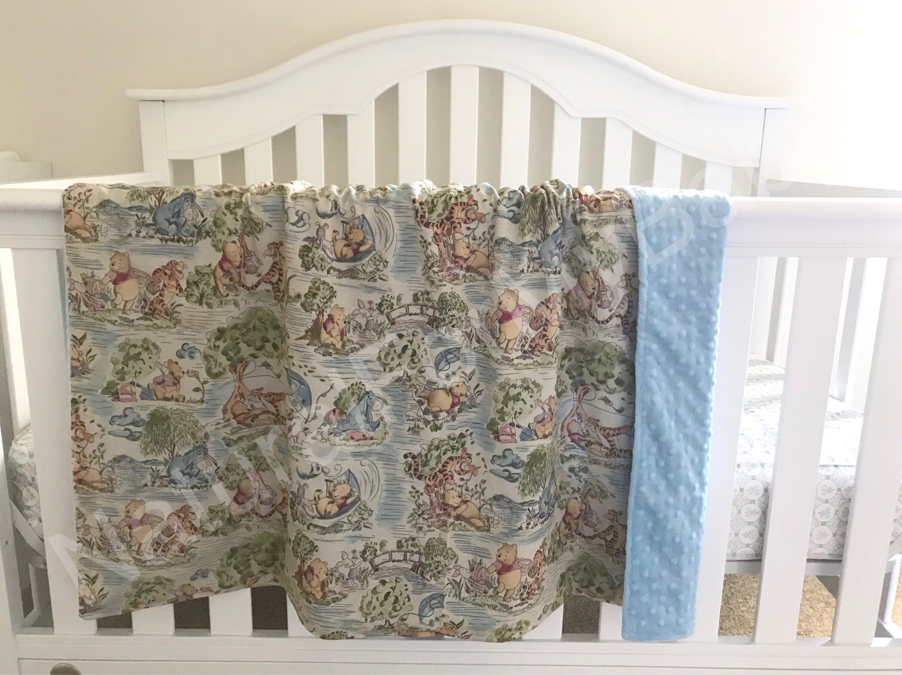 Disney Blanket Winnie The Pooh Nursery Bedding Cotton Minky Etsy