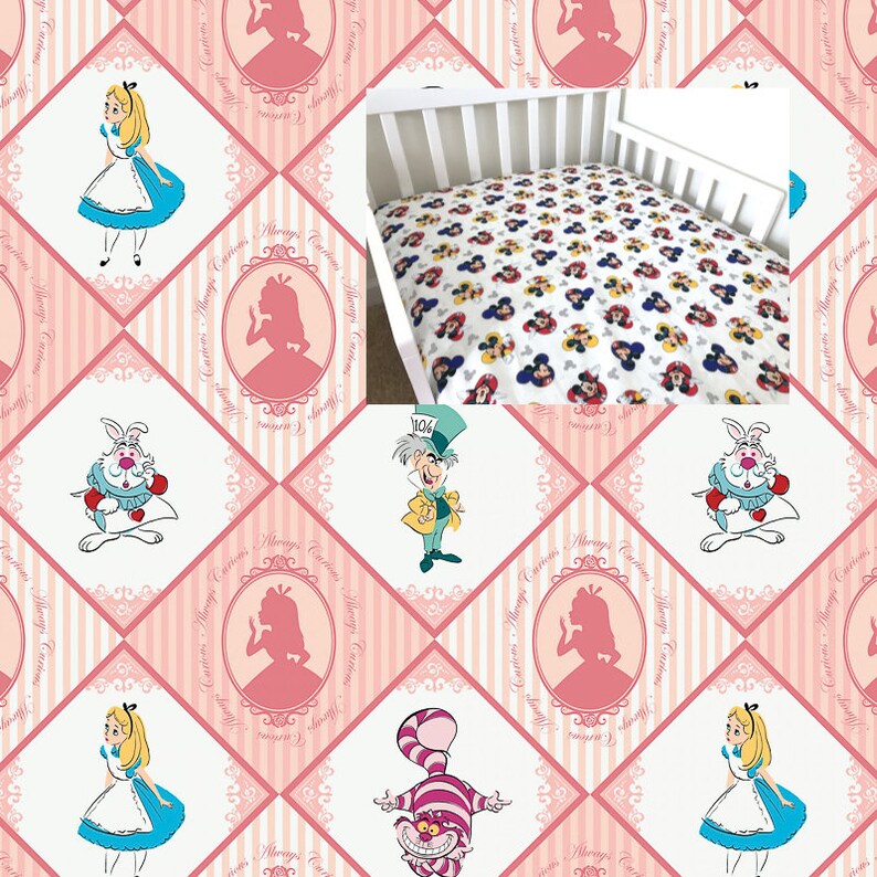 alice in wonderland crib set