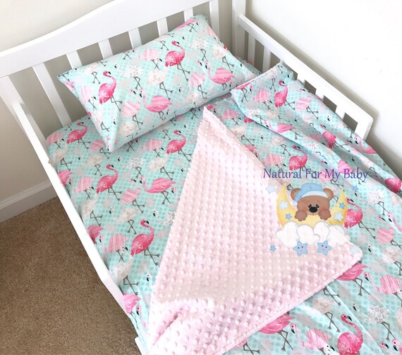 Toddler Girl Bedding Set Flamingo Toddler Bedding Blanket Etsy