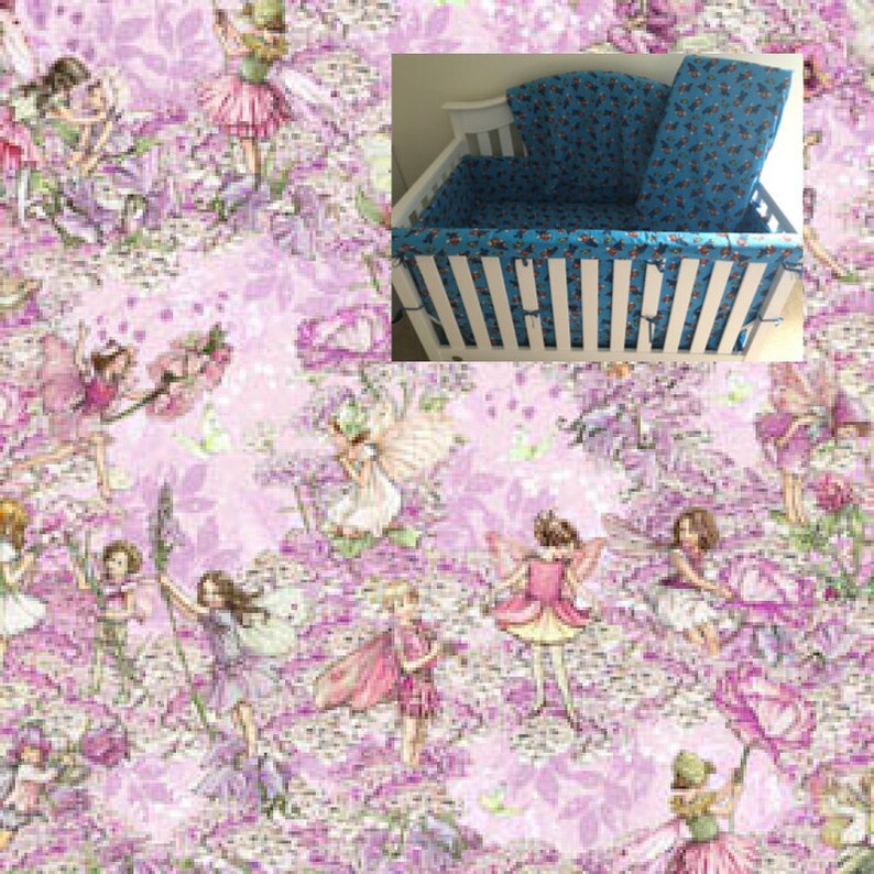 Princess Fairies Baby Girl Crib Bedding Fairy Nursery Lavender Rail Cover Blanket Bumper Skirt Sheet