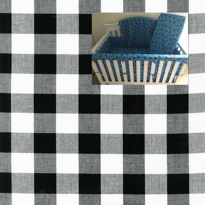 Black White Plaid Baby Boy Girl Crib Bedding Gingham Nursery Etsy