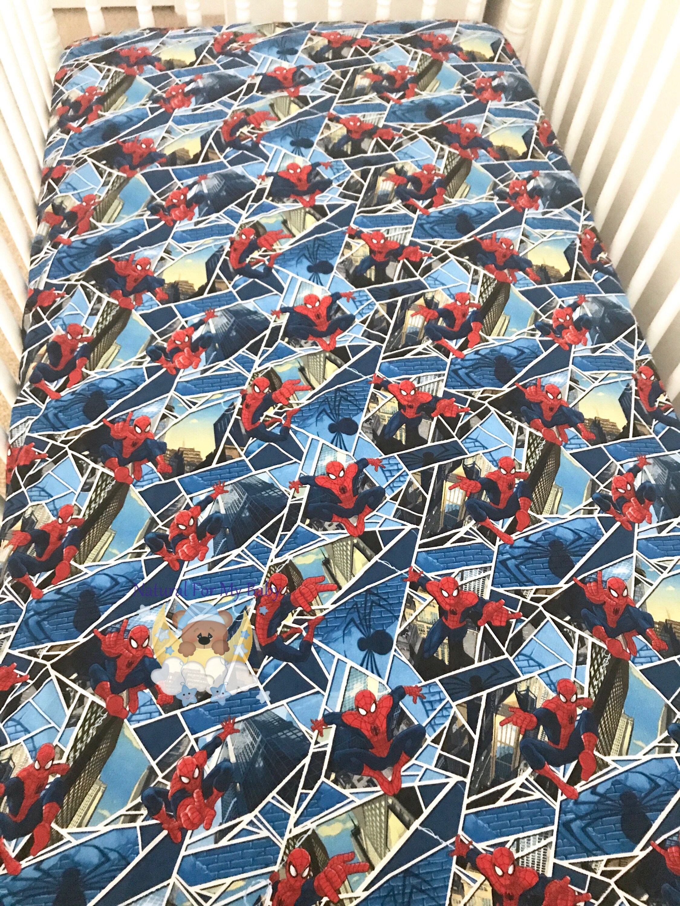 spiderman crib sheet