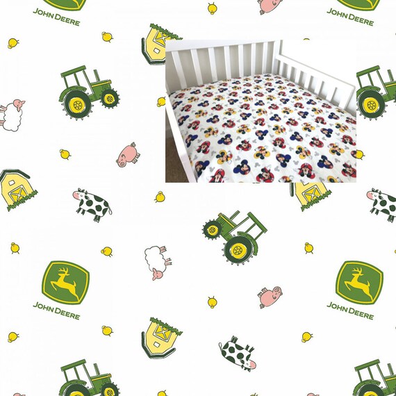 Tractor John Deere Cotton Sheet Nursery Pad Cover Crib Twin Etsy