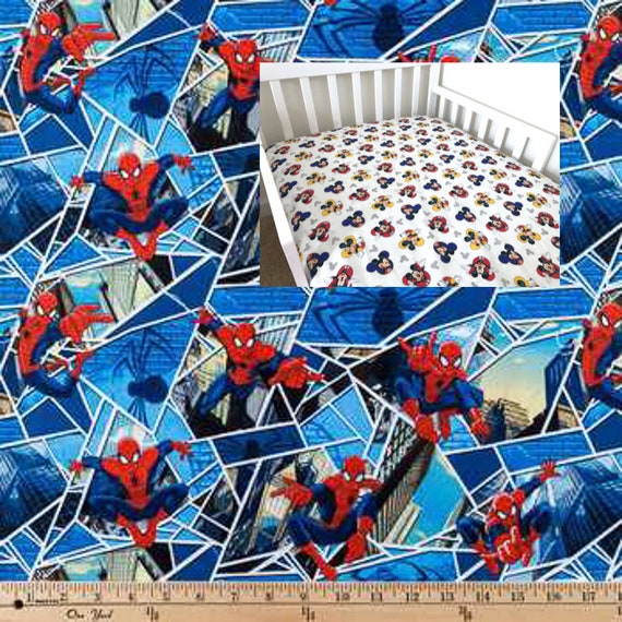 Marvel Spider Man Cotton Sheet Nursery Boy Pad Cover Crib Etsy