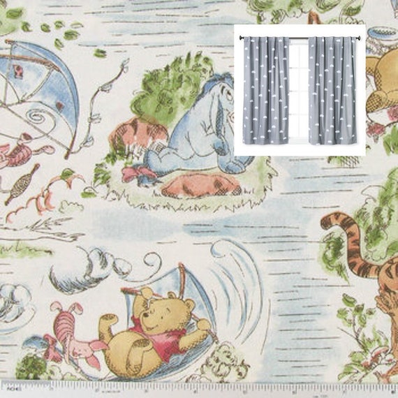 Disney Winnie The Pooh Curtains Panels Or Valance Baby Nursery Etsy