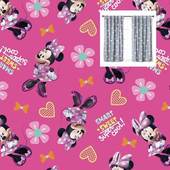 Disney Minnie Mouse Curtains Panels Or Valance Girl Nursery Etsy