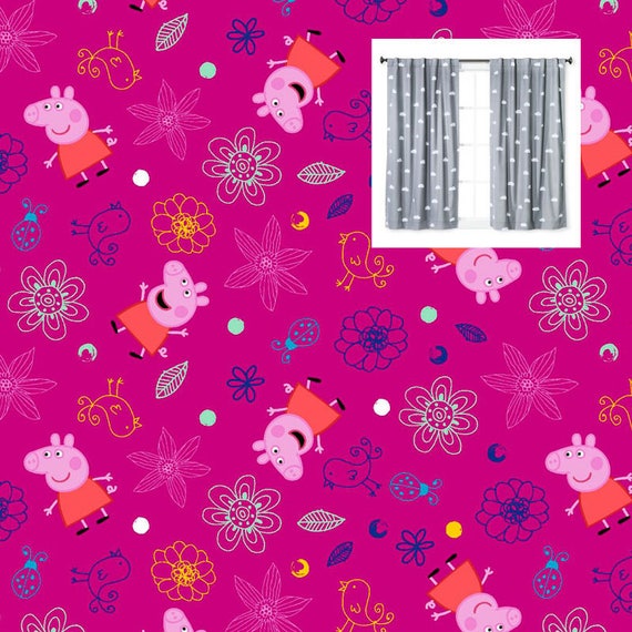Disney Pig Peppa Curtains Panels Or Valance Boy Girl Nursery Bedroom Blackout Cotton You Pick