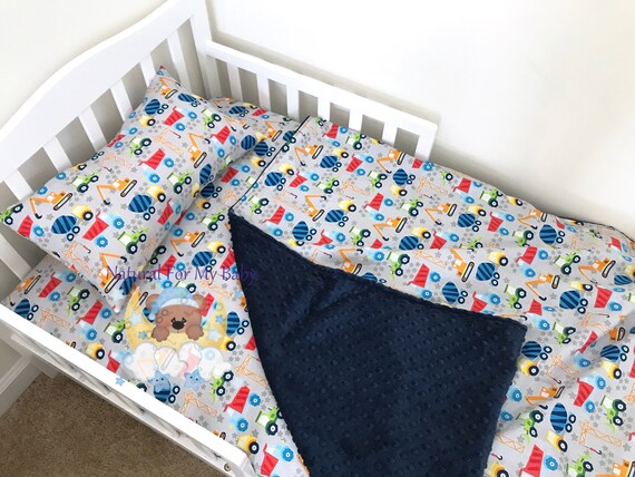 Construction Trucks Toddler Bedding Set Blanket Comforter Etsy