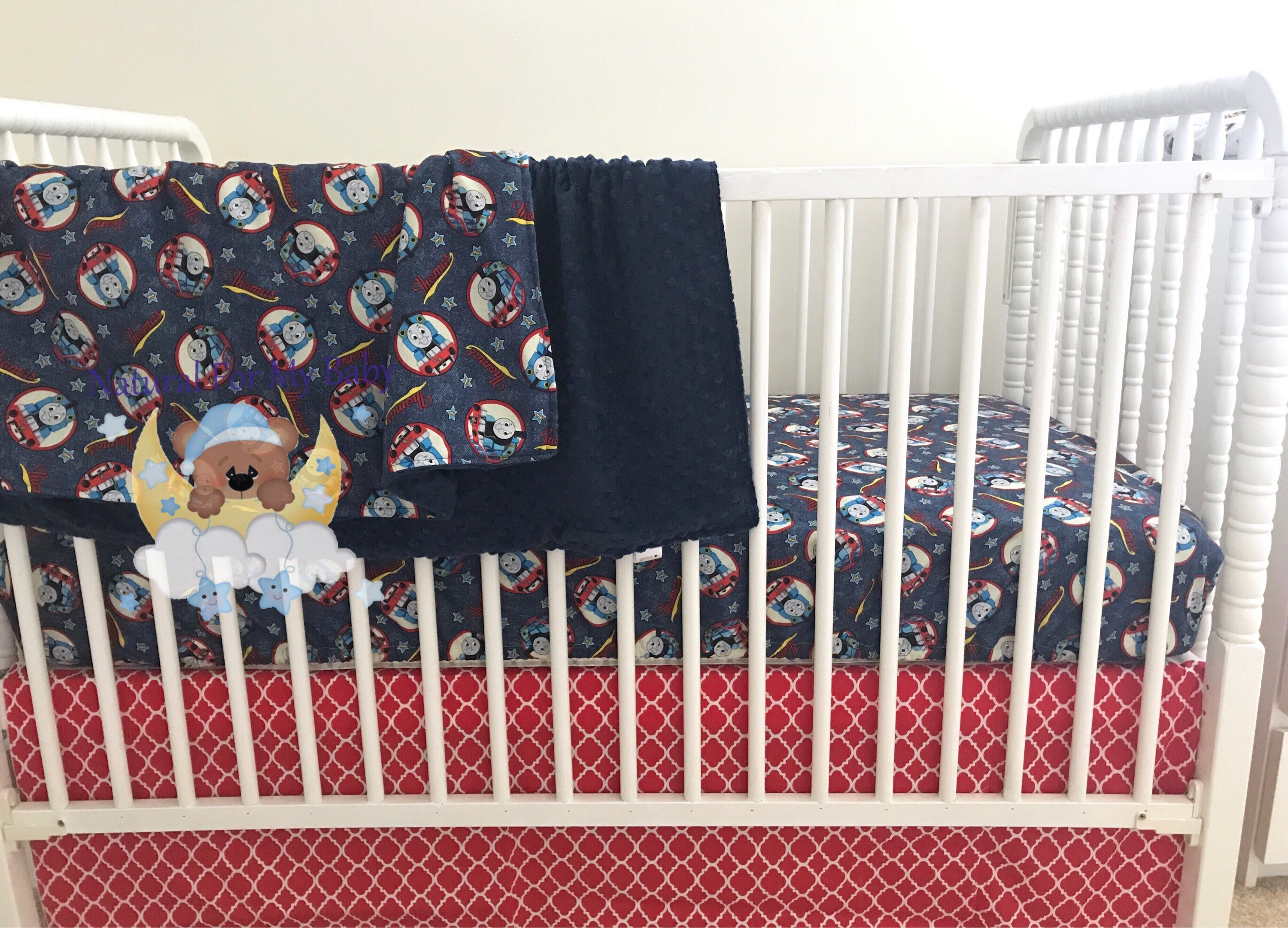 Thomas Baby Boy Crib Bedding Train Disney Thomas Nursery Navy Etsy