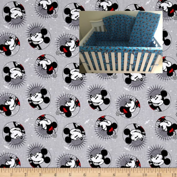 mickey mouse crib bumper pads
