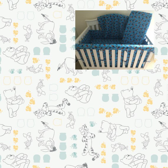 Disney Winnie The Pooh Crib Bedding Boy Girl Nursery Rail Etsy