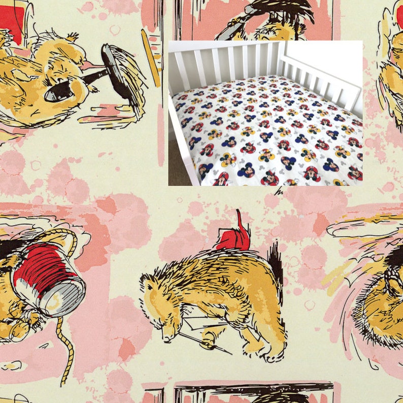 Paddington Bear Cotton Sheet Nursery Pad Cover Crib Twin Full Etsy