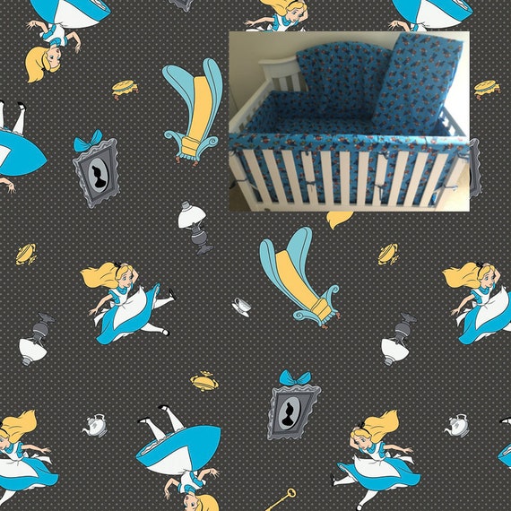 Disney Alice In Wonderland Crib Bedding Nursery Rail Cover Etsy