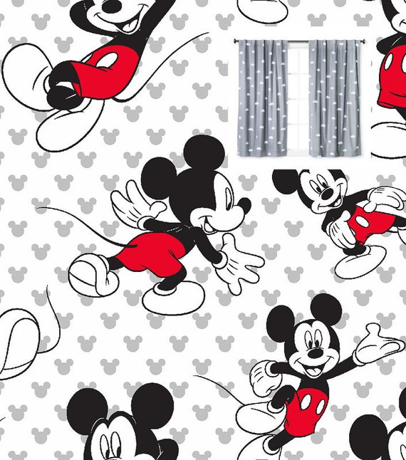 Disney Mickey Mouse Curtains Panels Or Valance Girl Boy Etsy