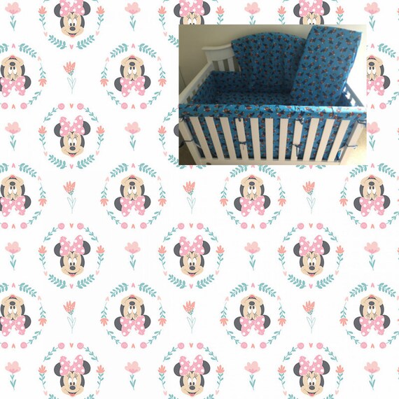 Disney Minnie Mouse Crib Bedding Boy Girl Nursery Rail Cover Etsy