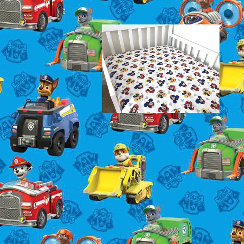 paw patrol fitted crib sheet