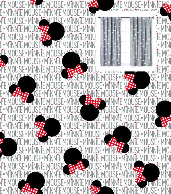 Disney Minnie Mouse Curtains Panels Or Valance Girl Nursery Bedroom Blackout Or Cotton You Pick