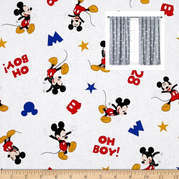Disney Mickey Mouse Curtains Panels Or Valance Girl Boy Etsy